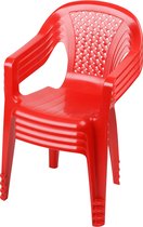 Sunnydays Kinderstoel - 4x - rood - kunststof - buiten/binnen - L37 x B35 x H52 cm - tuinstoelen
