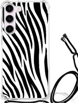 Hoesje Geschikt voor Samsung Galaxy S23 GSM Hoesje met doorzichtige rand Zebra