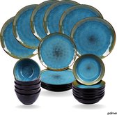 Service de vaisselle Palmer Lotus - 24 pièces - Turquoise
