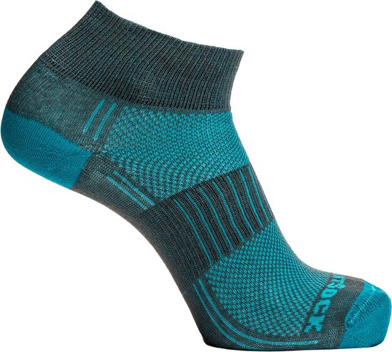 Wrightsock Coolmesh Quarter - Lichtgrijs/Turquoise - 41-45