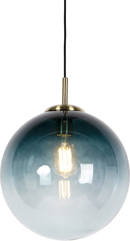 QAZQA pallon - LED Smart Hanglamp incl. wifi - 1 lichts - Ø 33 cm - Blauw - Woonkamer | Slaapkamer | Keuken