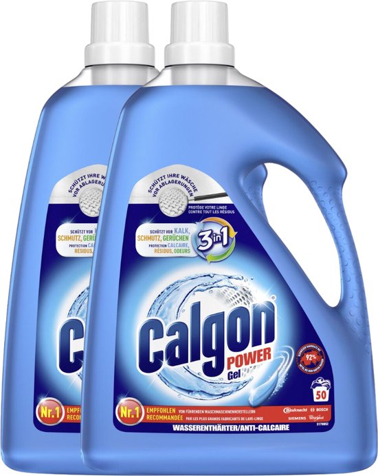 Calgon 3-in-1 Power Gel wasmachinereiniger - 5 liter (2 x 2.5L) | bol