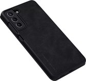 Telefoonhoesje geschikt voor Samsung Galaxy S21 FE (2021) Hoesje - Qin Leather Case - Flip Cover - Bruin