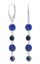 ARLIZI 2234 Boucles d'oreilles perles d'agate de feu bleu - argent massif - 6 cm