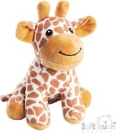 Soft Touch Knuffel Giraffe Giraf Zittend Off white met bruine vlekken 15 Cm
