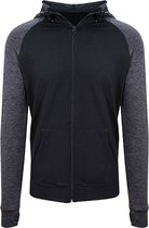 Sporthoodie heren 'Cool Contrast Zipped' met capuchon Zwart - L