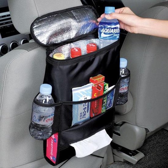 Organiseur de dossier de siège de voiture, sac de rangement pour coffre de  voiture, support de tablette et bouteille d'eau, protecteur de dossier de