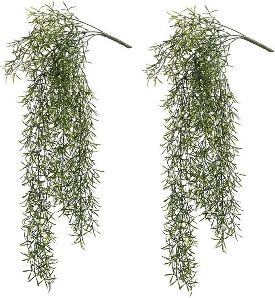 Bellatio Flowers & Plants 2x Kunstplant groene gras hangplant / tak 75 cm