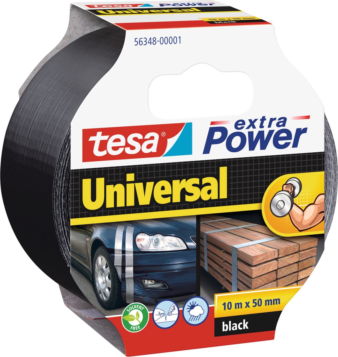 Tesa Extra Power Universal - Duct Tape - 10 m x 50 mm - Zwart - Tesa