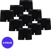 Apollo (Sports) - Bamboe Boxershorts Jongens - Zwart - Maat 122/128 - 9-Pack - Voordeelpakket