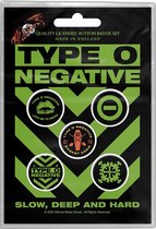 Type O Negative - Slow, Deep & Hard Badge/button - Set van 5 - Multicolours