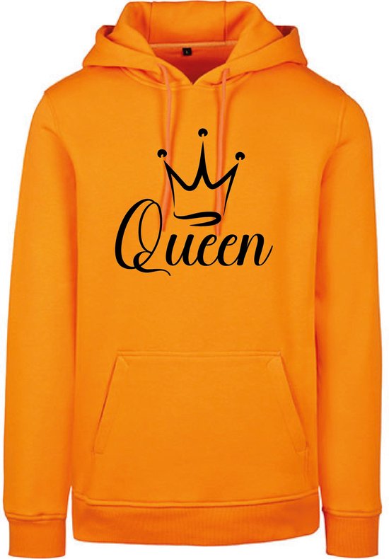 Hoodie Queen-Oranje - Zwart-S