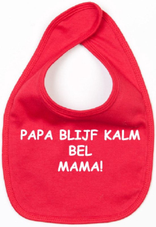Bavoir Papa Keep Calm Call Maman-Rouge-Taille Unique