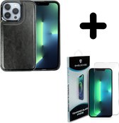 ShieldCase Hoesje geschikt voor iPhone 13 Pro wallet case (zwart) + ShieldCase screenprotector - beschermglas iPhone bescherming - iPhone case bescherm hoesje + Screenprotector