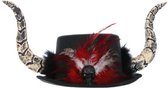 Smiffy's - Costume de sorcière, de dame Spider , de vaudou et de Religion sombre - Chapeau en corne vaudou diabolique - Zwart - Halloween - Déguisements