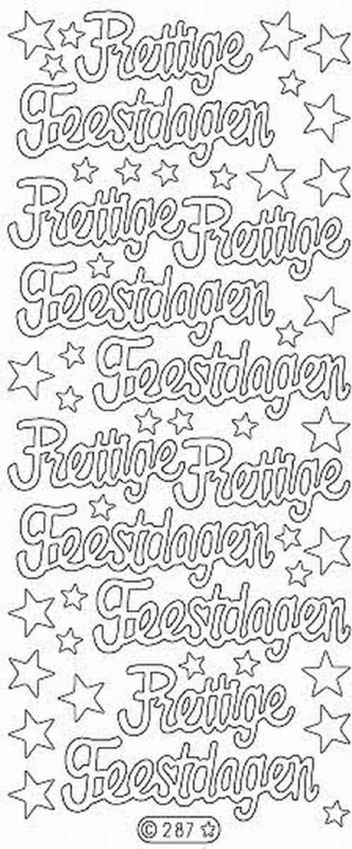 Stickervel "Prettige Feestdagen" goud