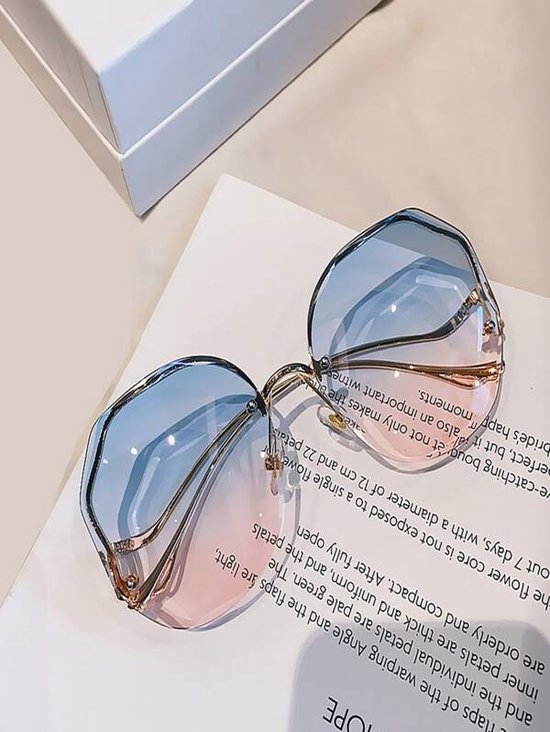 1 paar dames strass decor ombre lens boho zonnebril, voor strandfeest van Merkloos — afbeelding 4