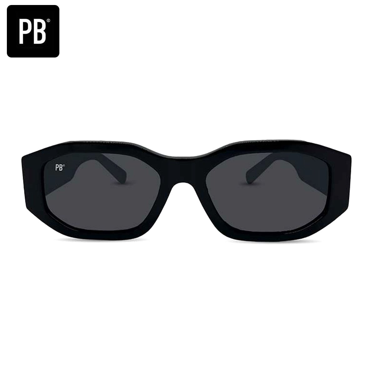 PB Sunglasses - Yves Black - Zonnebril heren en dames - Gepolariseerd - Rechthoekige zonnebril - Stevig frame van acetaat
