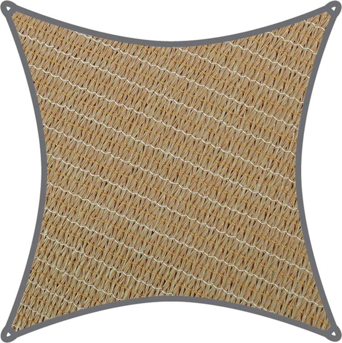 Coolaroo schaduwdoek Vierkant 5,4x5,4m Zand met Bevestigingsset