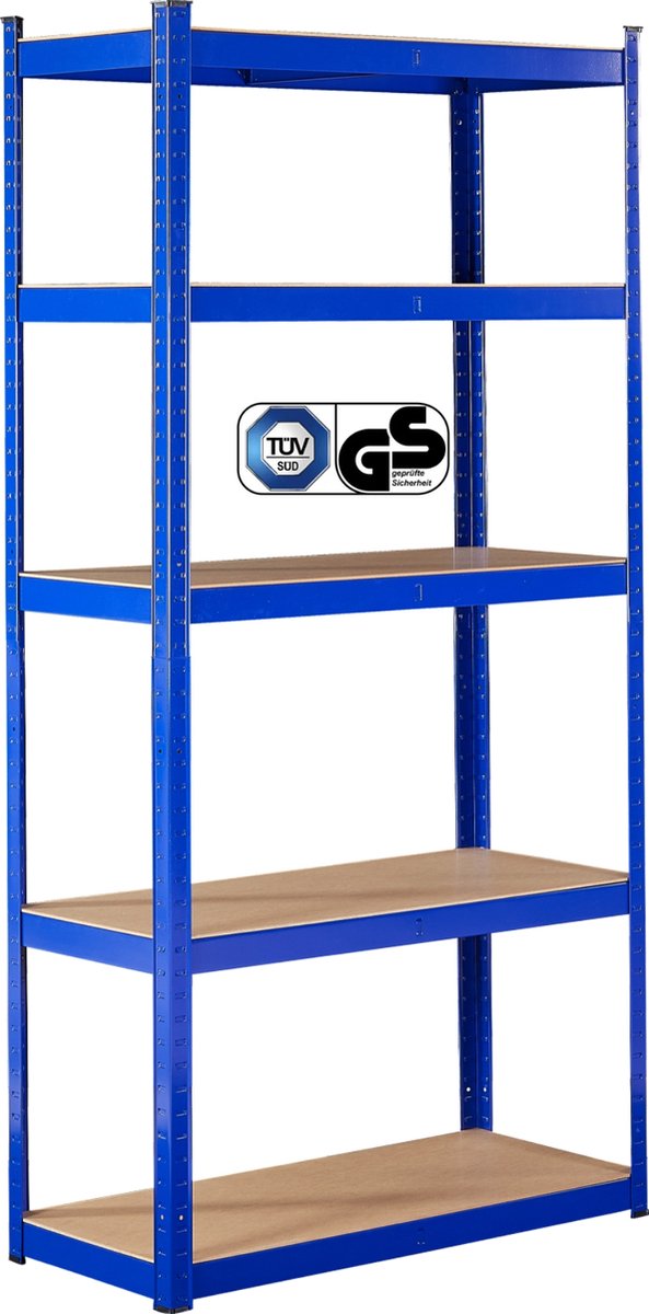 AREBOS Stellingkast - Opbergrek - 5 Planken - 875 kg Draagkracht - 180x90x40 cm - Metaal/MDF