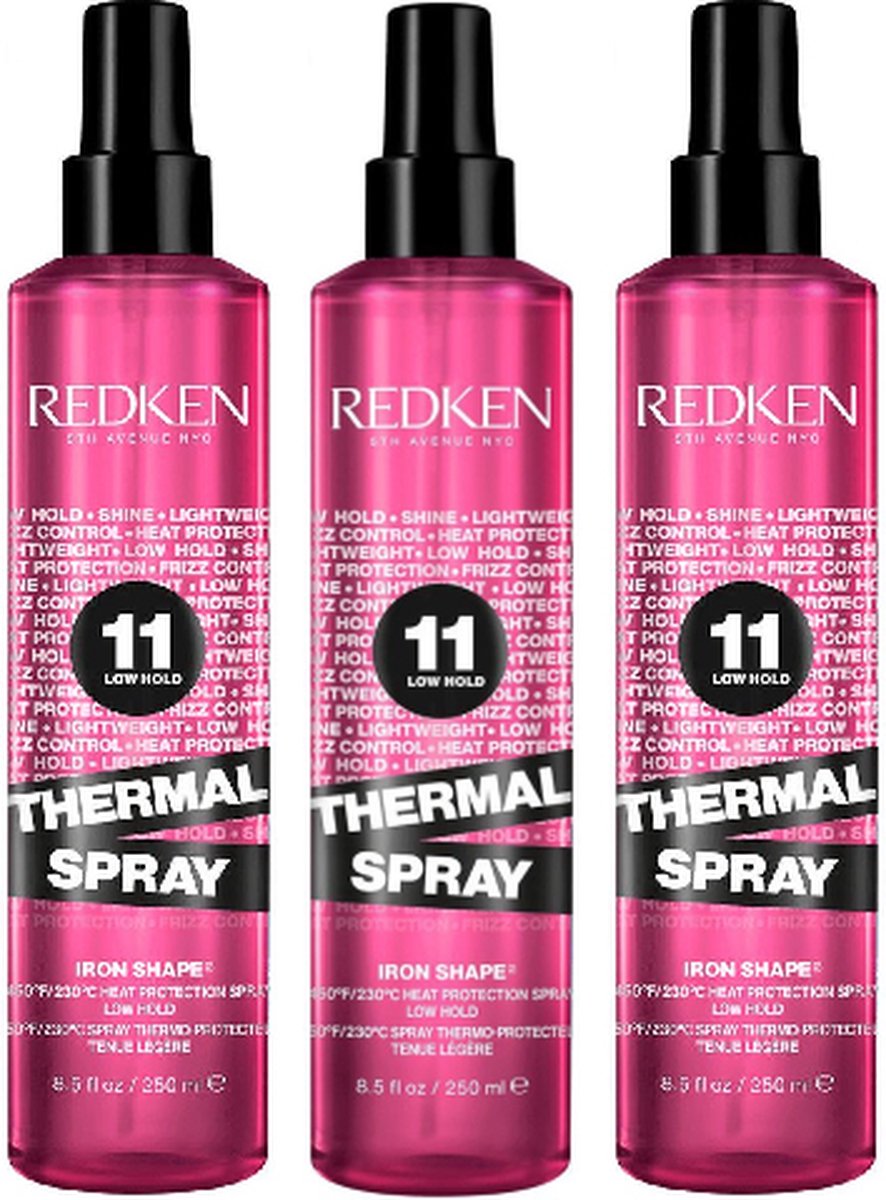 Redken Iron Shape 11 - Thermal Holding Spray - Themal Image - Heatprotection - Haarspray - voordeelverpakking - 3 x 250 ml
