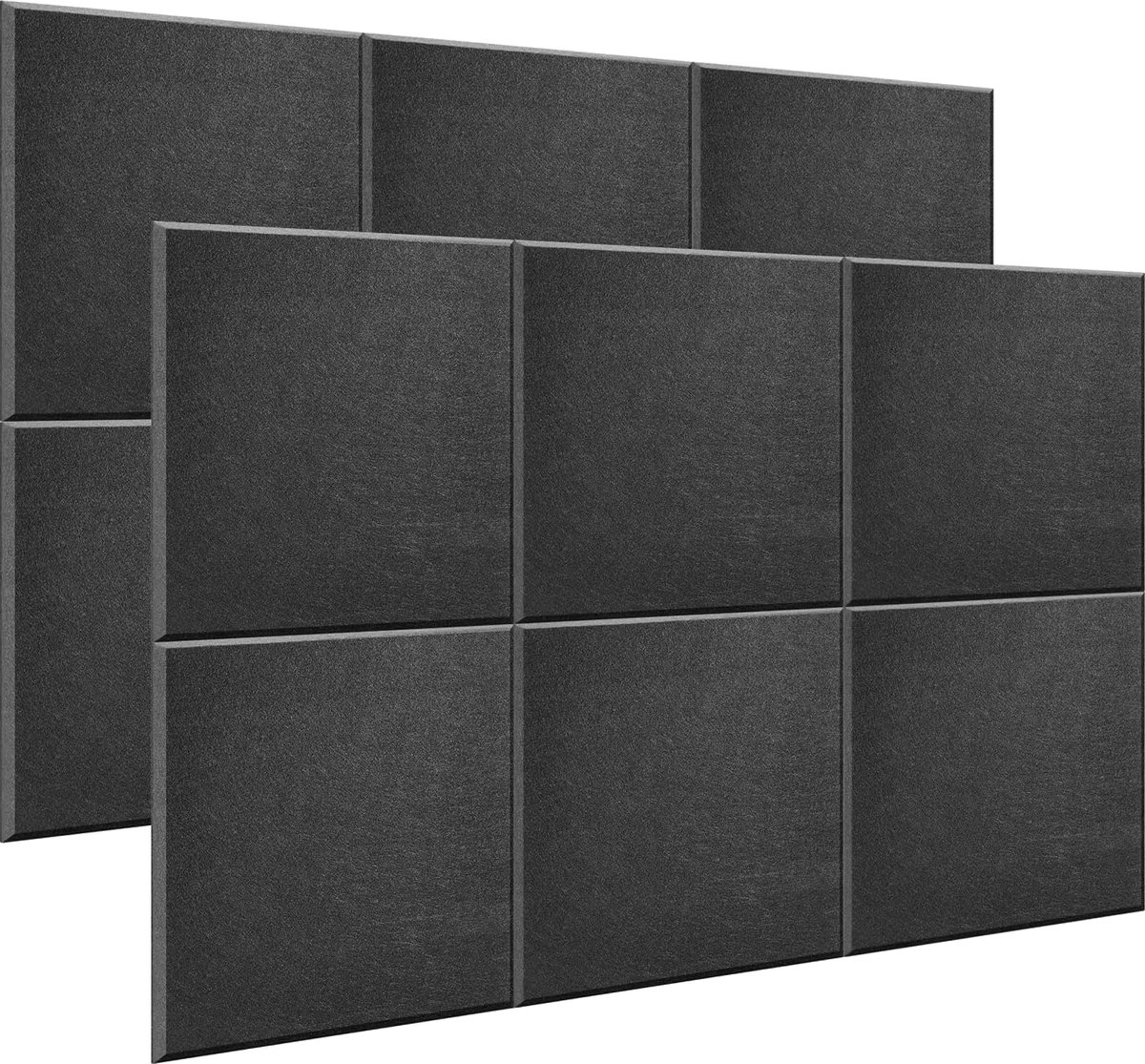 Akoestische panelen, 12 stuks, 30,5 x 30,5 x 0,9 cm, geluidsisolatiepanelen, hoge dichtheid, geluidsabsorberende akoestische panelen voor thuis en kantoor, wanddecoratie en akoestische behandeling