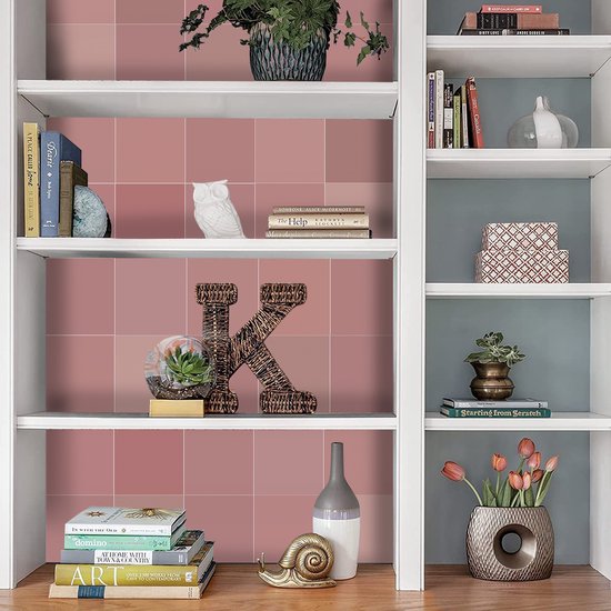 Ulticool Décoration Stickers carrelages - Rose Saumon Vieux Cuisine Pink - 15x15 cm - 15 pièces