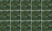 Ulticool Décoration Stickers carrelages - Bandes de parement en briques pour le Mur Vert - 15x15 cm - 15 pièces Adhésif Foil Carrelage Autocollants - Adhésif Carrelage Auto Adhésif - Sticktiles - Salle de Bain - Cuisine