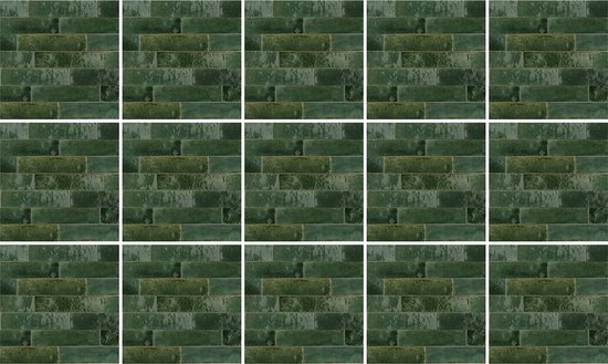 Ulticool Decoratie Sticker Tegels - Steenstrips Wandbekleding voor op de Muur Groen - 15x15 cm - 15 stuks Plakfolie Tegelstickers - Plaktegels Zelfklevend - Sticktiles - Badkamer - Keuken