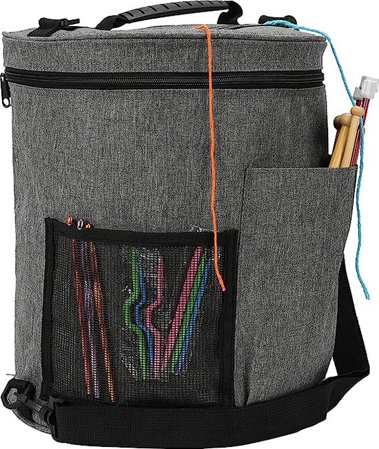 Grand Sac De Rangement Pour Fil à Tricoter - Sac Fourre-Tout Portable Avec Poignée Pour Laine, Aiguilles Et Outils De Couture