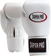 Gants de boxe Super Pro Combat Gear Thai- Pro Leather (Thai) Wit/ Zwart 14oz