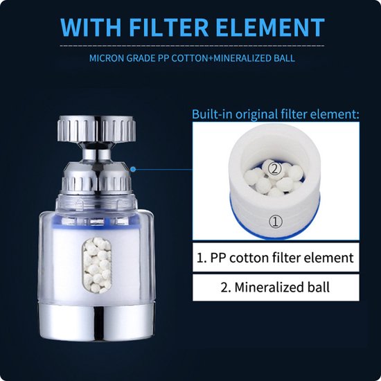 Kraanfilter Filterelement Kraan Waterzuiveraar Filter Douche Verwijderen Chloor Zwaar Metaal Gefilterd - ’merkloos’