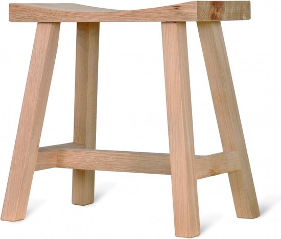 Trendyard Krukje Eiken 44 CM Hoog - Houten Krukje Eiken - Eikenhout - Houten Krukje - Binnen - Krukje Keuken - Krukje Woonkamer Hout