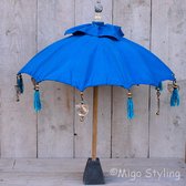 Parasol de Table - Blauw - Socle Béton - Baleines - Bali - Dia 60cm