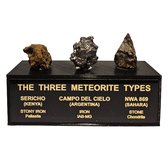 GreatGift® - Originele Meteorieten op standaard - Geleverd met Certificaat - Campo Del Cielo - NWA 869 - Sericho - Uniek voorwerp - Edelstenen - Astrologie