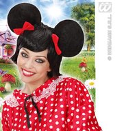 Widmann - Mickey & Minnie Mouse Kostuum - Pruik, Muisje - Zwart - Carnavalskleding - Verkleedkleding