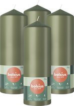 Bolsius - Bougies Bougies cylindriques lisses - 20cm - 4 pièces - Vert olive