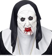 WIDMANN - Halfhoofdig masker, gruwelijke non met volwassen hoofdtooi