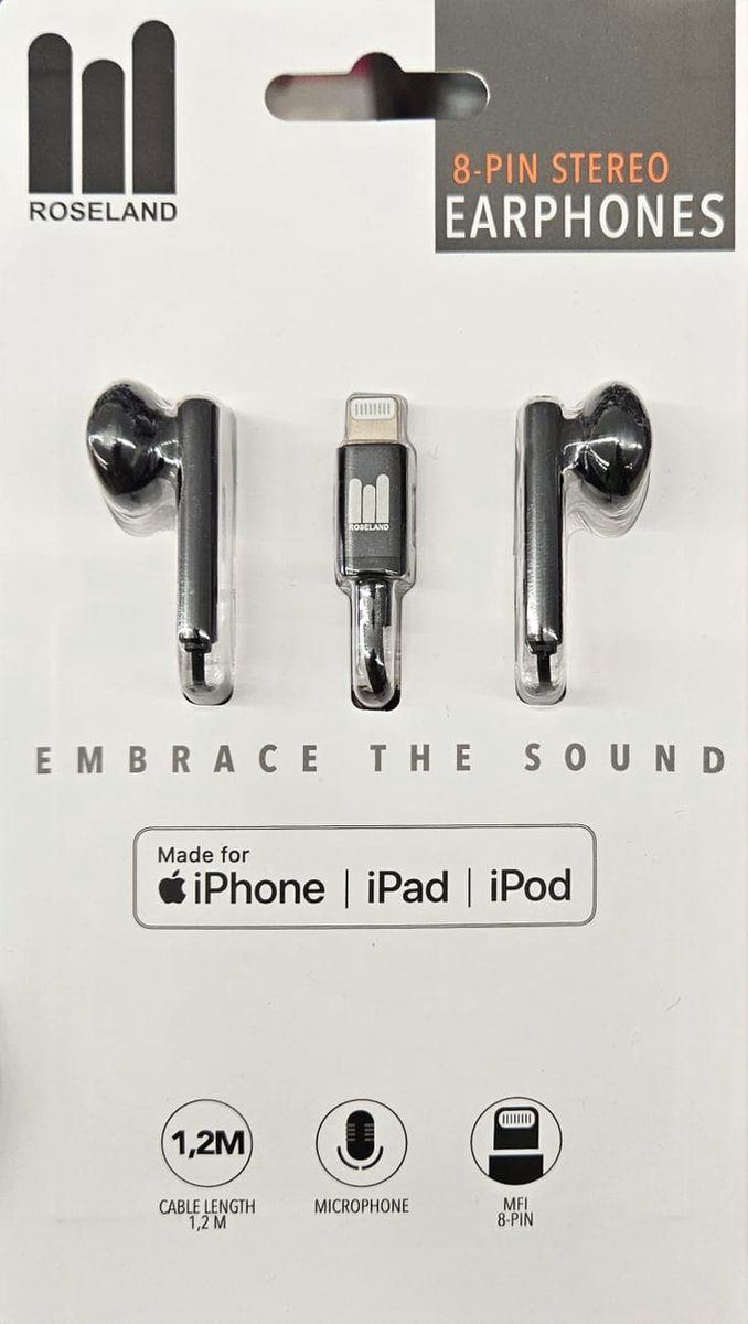 Roseland oordopjes 8-pins iPhone/iPad/iPod