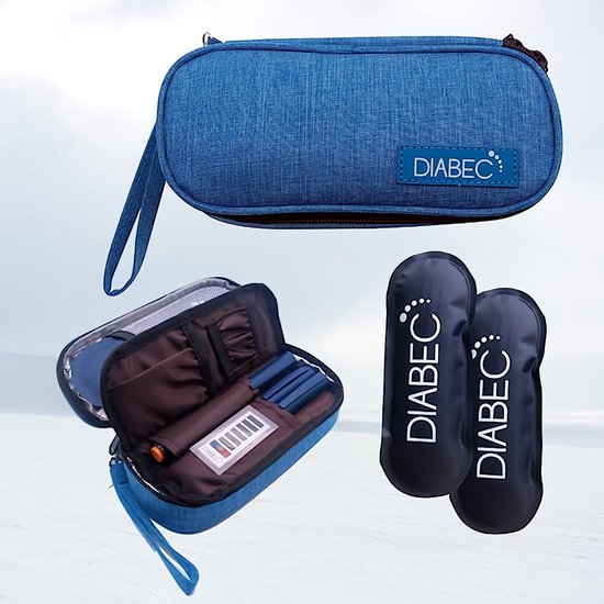 DISONCARE Koeltas voor insuline, 60 uur, thermische tassen voor medicijnen, goed voor lange reizen, van roestvrij staal, led, draagbare tas, voor 3 pennen, met 2 flessen, rood