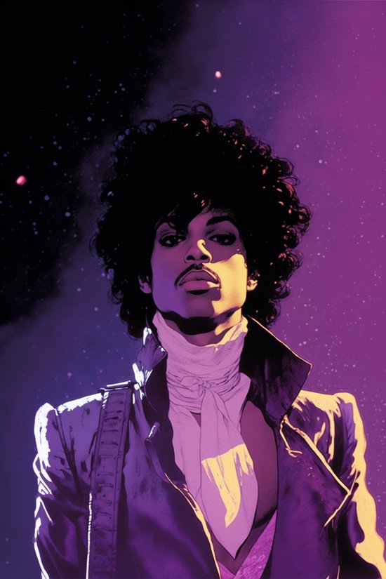 Prince Poster | TAFKAP | Prince Abstract | Prince Paars | Poster Middenvelder | Muziek Poster | Woondecoratie | 51x71cm | Geschikt om in te Lijsten