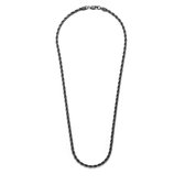 Frank 1967 7FN-0054 Stalen Koordcollier - Heren - Ketting - 60cm - 4mm Dikte - Staal - Antraciet