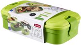 Curver Lunch&Go - Vershouddoos - Lunchbox - Inclusief Bestek - 2/3 Compartimenten - Groen