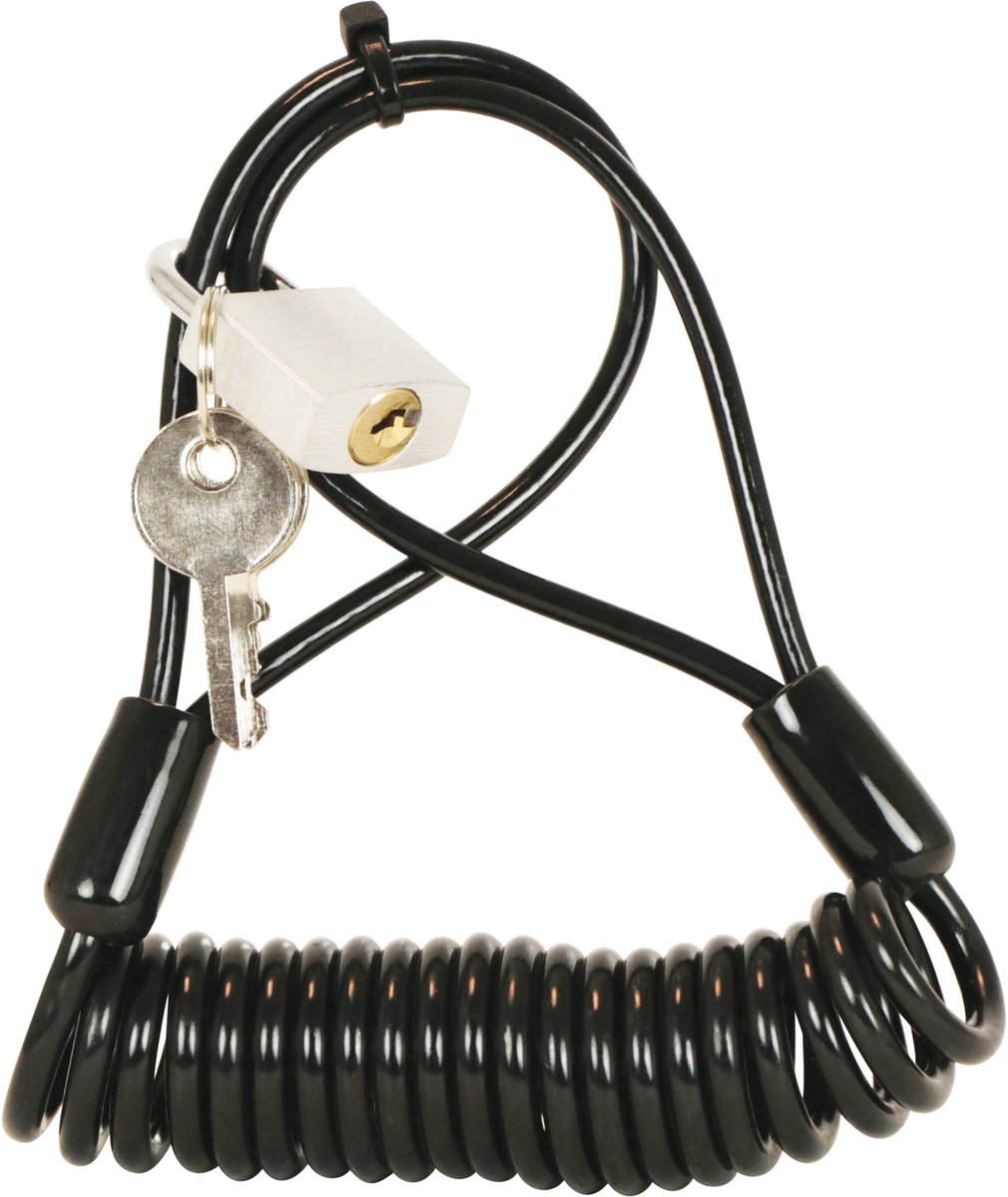 Dresco Spiraalslot - 4mm - 150cm - Zwart