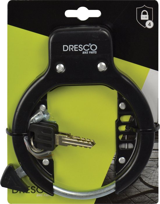 Dresco - Ringslotslot voor fietsen met brede banden - gehard staal - Zwart van Dresco — afbeelding 2