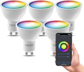 Calex Slimme Lamp - Kleurlamp set van 5 stuks - Wifi LED Verlichting - GU10 - Smart Lamp - Dimbaar - RGB en Warm Wit - 4.9W