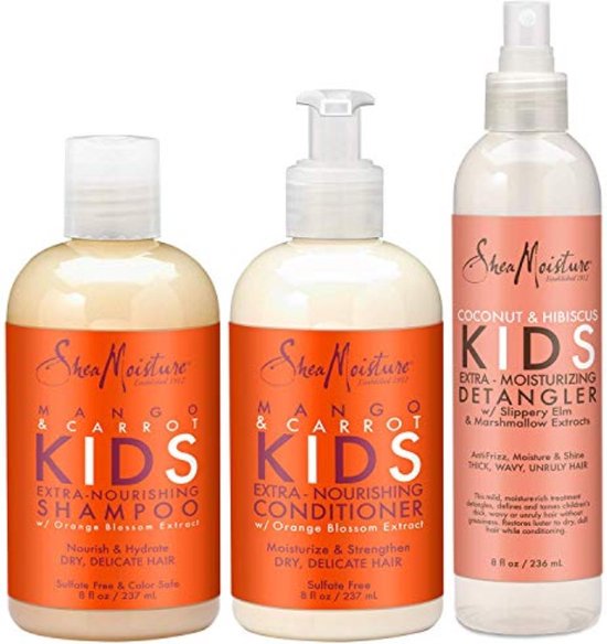 Shea Moisture Mango Carrot & Coconut Hibiscus - Kids Shampoo + Conditioner + Detangler