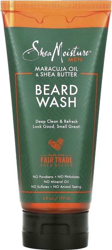 SheaMoisture Men - Beard Wash - Maracuja Oil & Shea Butter - Cruelty Free - Look Good, Smell Great - 177 ml