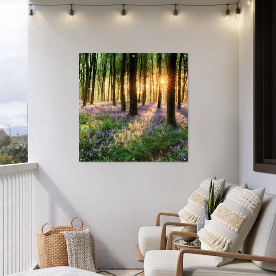 Tuinposter - Vlinder op lavendel bij zonsondergang - Nu 40% korting
