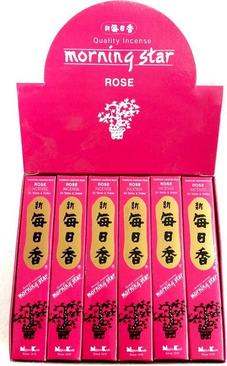 Nippon Kodo Morning Star Rose Roos Japanse wierook 12-pack Gratis Verzending!!!
